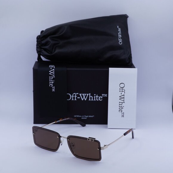 ?️New Off-White OERI13N TAMPA 7664 Sunglasses - Gold Frame, Brown Lenses main image 4